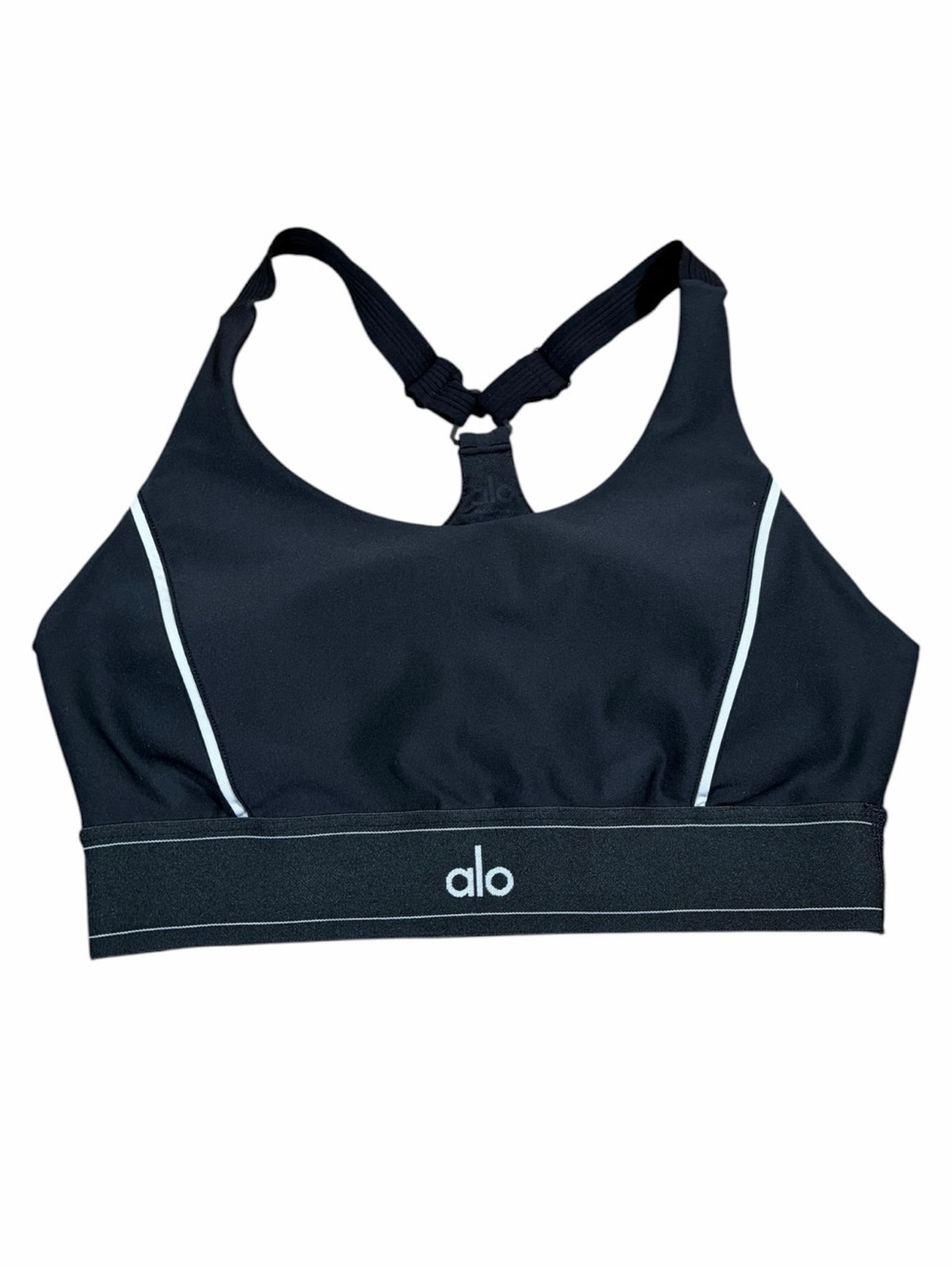 ALO Airlift Suit-Up Bra (Black/White) Size Large